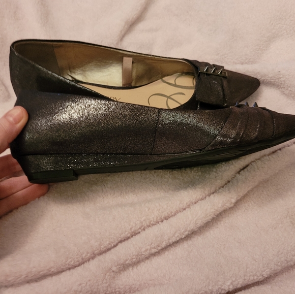 Size 7 Black Metallic Flats with Studs! - Picture 3 of 8